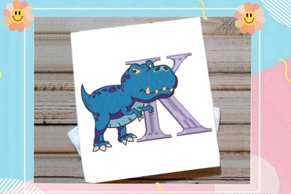 Dinosaur Monogram Letter K: Holiday Embroidery Review